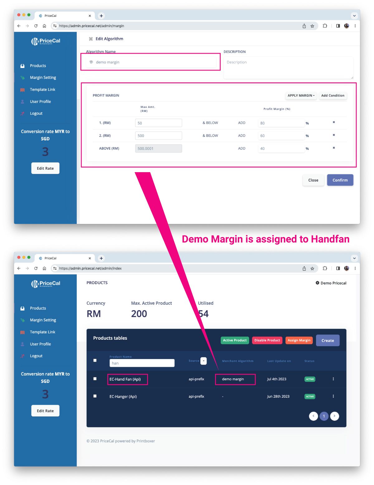 Profit Margin Module PMM pricecal